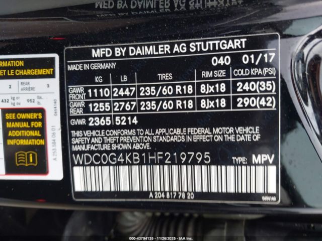 2017 MERCEDES-BENZ GLC 300 WDC0G4KB1HF219795 Photo 8