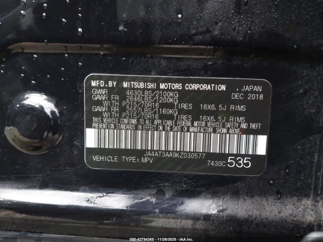 2019 MITSUBISHI ECLIPSE CROSS JA4AT3AA9KZ030577 Photo 8