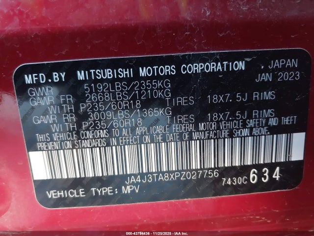 2023 MITSUBISHI OUTLANDER JA4J3TA8XPZ027756 Photo 8