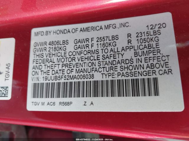 2021 ACURA TLX 19UUB5F52MA006038 Photo 8