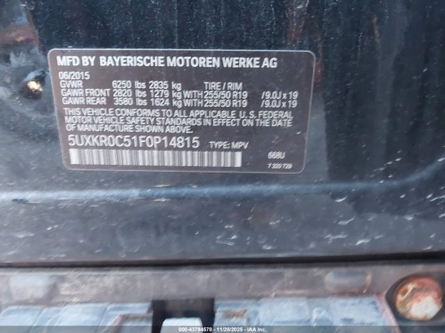 Aukcja sprzedaży 2015 Bmw X5 Xdrive35i, vin: 5UXKR0C51F0P14815, numer aukcji: 43794578