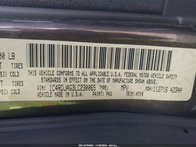 2020 DODGE DURANGO 1C4RDJAG3LC230065 Photo 8