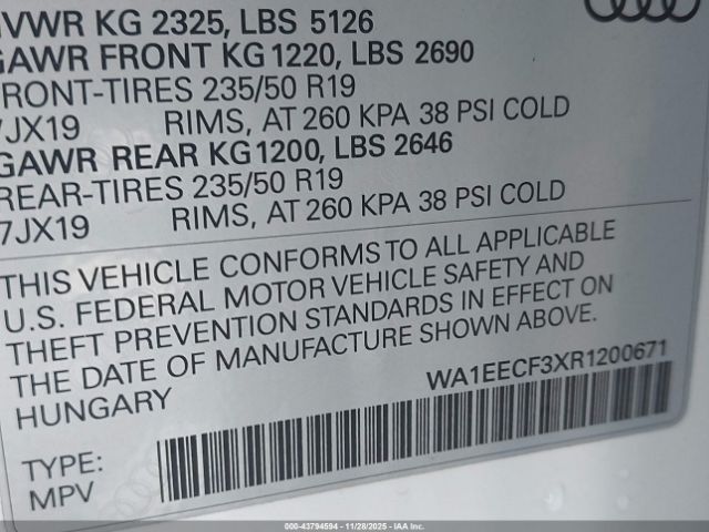 2024 AUDI Q3 WA1EECF3XR1200671 Photo 8