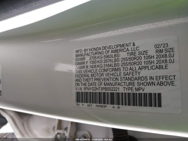 2023 HONDA PILOT 5FNYG2H73PB002221 Photo 8