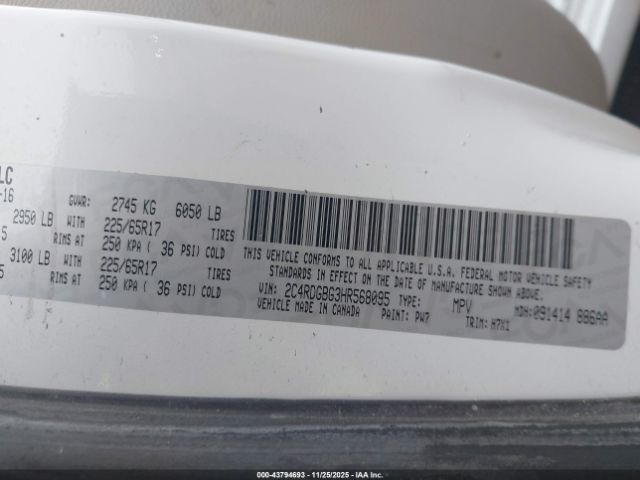 2017 DODGE GRAND CARAVAN 2C4RDGBG3HR568095 Photo 8