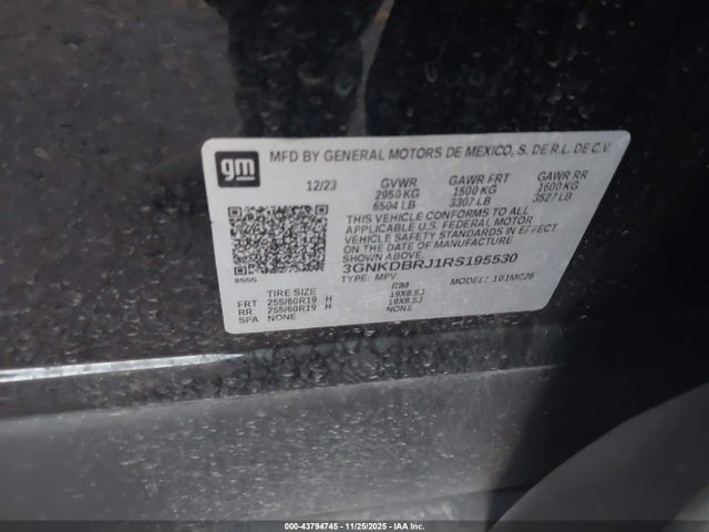 3GNKDBRJ1RS195530 Chevrolet Blazer Ev Eawd 2lt