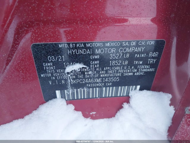 2021 HYUNDAI ACCENT 3KPC24A6XME143505 Photo 8