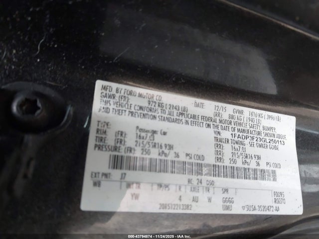 Ford FOCUS SE 2016 1FADP3F23GL250113 Image 25