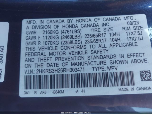 2024 HONDA CR-V 2HKRS3H26RH303471 Photo 8