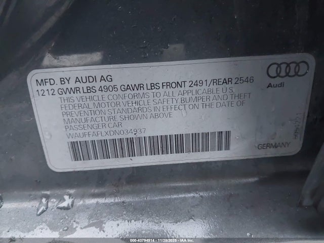 2013 AUDI A4 WAUFFAFLXDN034937 Photo 8