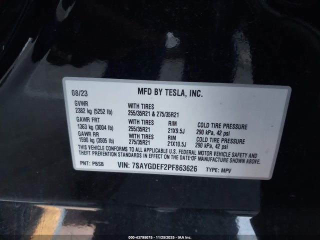 2023 TESLA MODEL Y 7SAYGDEF2PF863626 Photo 8