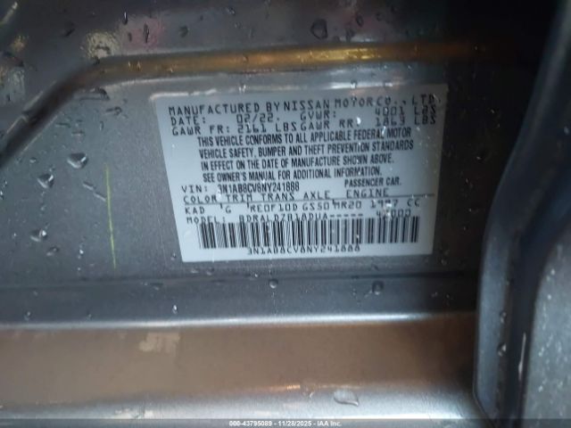 2022 NISSAN SENTRA 3N1AB8CV8NY241888 Photo 8