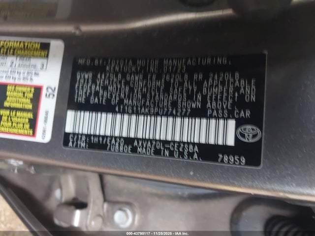 4T1G11AK9PU774277 Toyota CAMRY SE