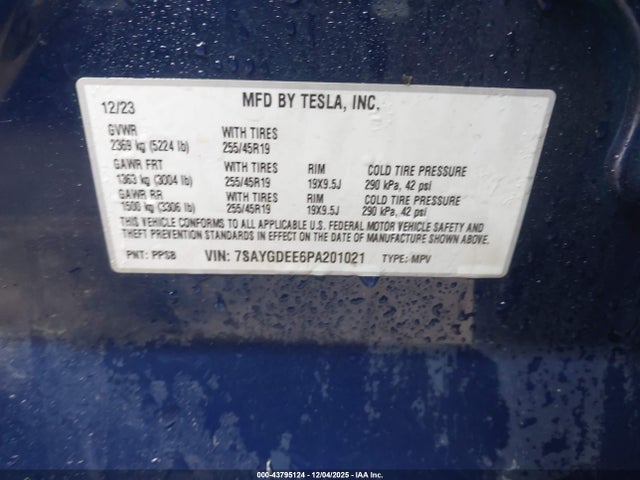 2023 TESLA MODEL Y 7SAYGDEE6PA201021 Photo 8