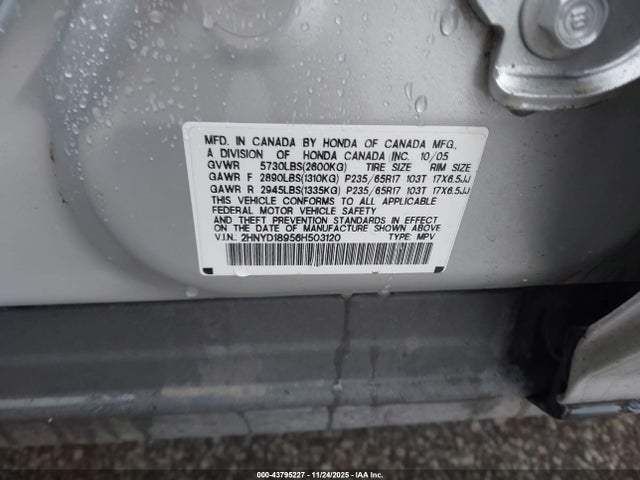 2006 ACURA MDX 2HNYD18956H503120 Photo 8