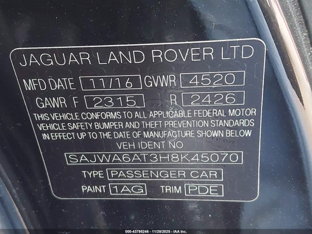 2017 JAGUAR F-TYPE SAJWA6AT3H8K45070 Photo 8