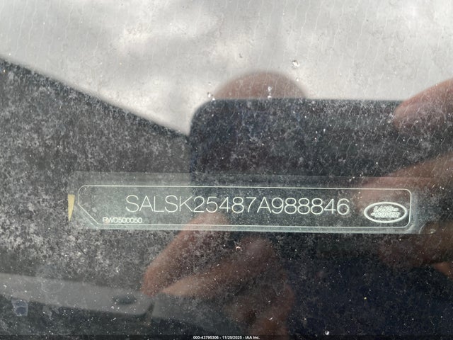 Aukcja sprzedaży 2007 Land Rover Range Rover Sport Hse, vin: SALSK25487A988846, numer aukcji: 43795306