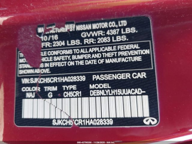 2017 INFINITI QX30 SJKCH5CR1HA028339 Photo 8