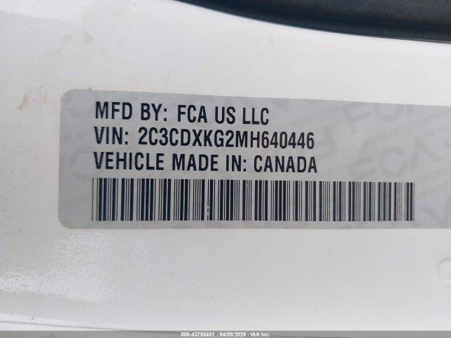 2C3CDXKG2MH640446 Dodge Charger Police Awd