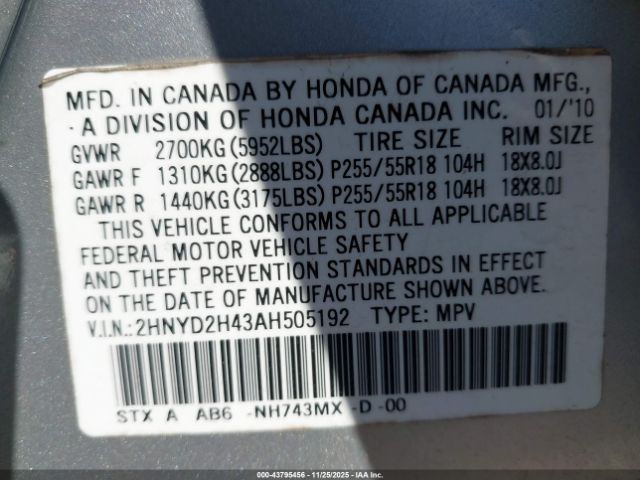 2010 ACURA MDX 2HNYD2H43AH505192 Photo 8