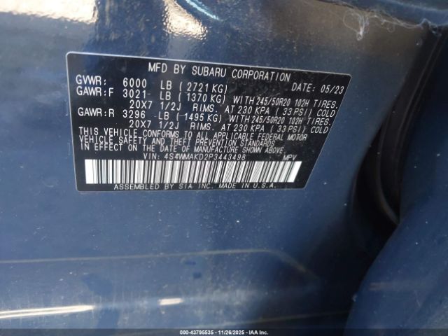 2023 SUBARU ASCENT 4S4WMAKD2P3443498 Photo 8