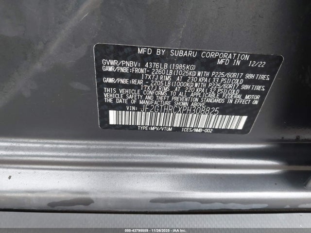 Subaru Crosstrek Sport 2023 JF2GTHRCXPH308825 Image 9