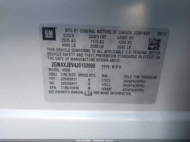 2018 CHEVROLET EQUINOX 2GNAXJEV4J6133998 Photo 8