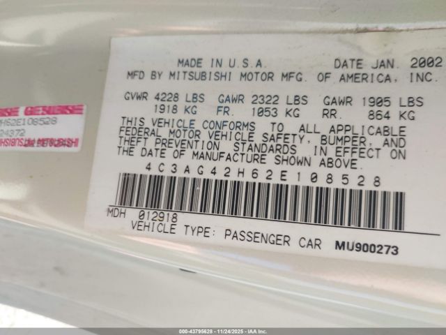 2002 CHRYSLER SEBRING 4C3AG42H62E108528 Photo 8