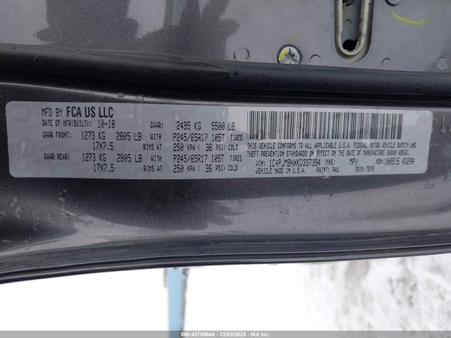 2019 JEEP CHEROKEE 1C4PJMBNXKD337394 Photo 8