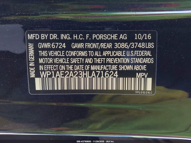 2017 PORSCHE CAYENNE E-HYBRID WP1AE2A23HLA71624 Photo 8