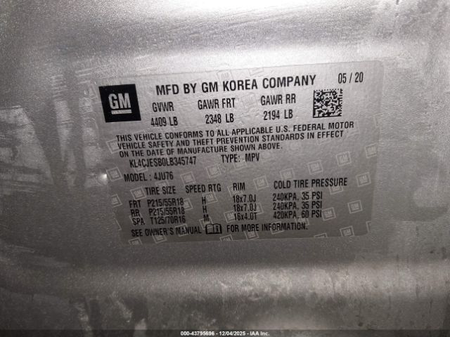 2020 BUICK ENCORE KL4CJESB0LB345747 Photo 8