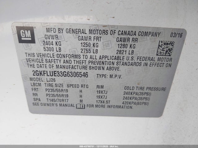 2GKFLUE33G6306546 GMC Terrain Slt