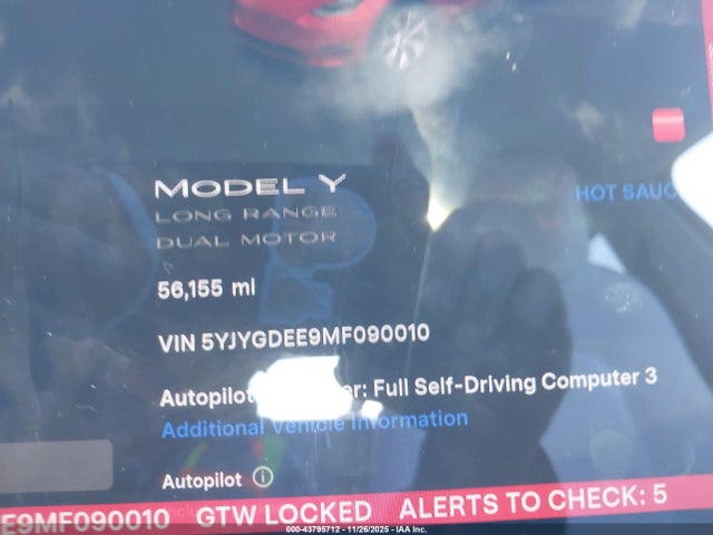 2021 TESLA MODEL Y 5YJYGDEE9MF090010 Photo 6