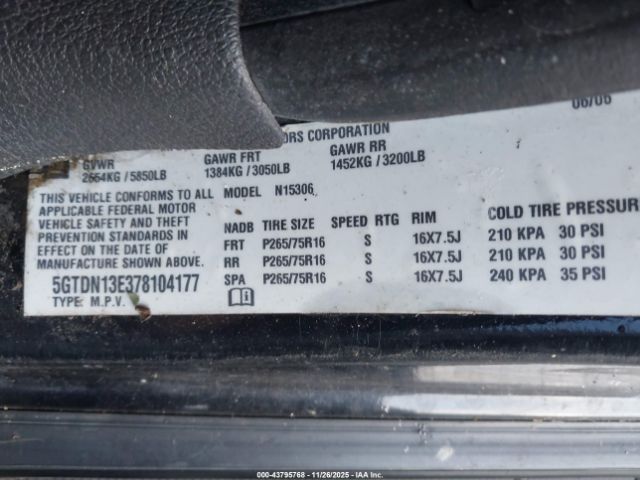 2007 HUMMER H3 SUV 5GTDN13E378104177 Photo 8