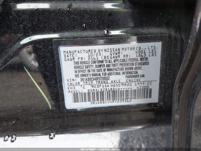 3N1AB8CV4RY239562 Nissan Sentra Sv Xtronic Cvt