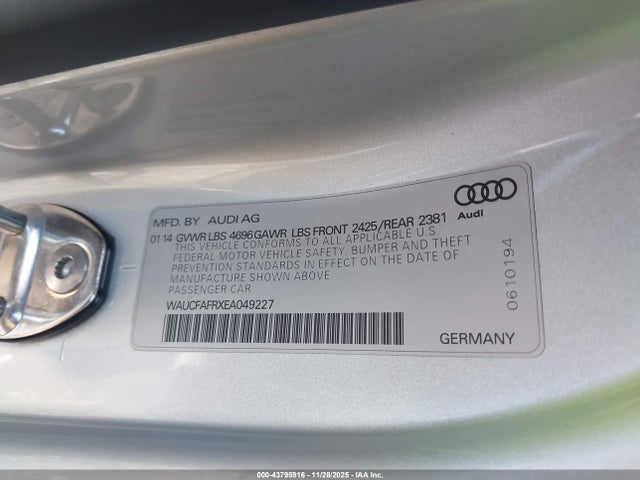 2014 AUDI A5 WAUCFAFRXEA049227 Photo 8