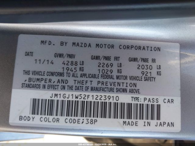2015 MAZDA MAZDA6 JM1GJ1W52F1223910 Photo 8