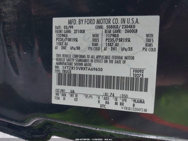 1999 FORD RANGER 1FTZR15V8XTA69650 Photo 8