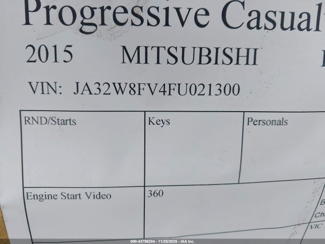 2015 MITSUBISHI LANCER EVOLUTION JA32W8FV4FU021300 Photo 8