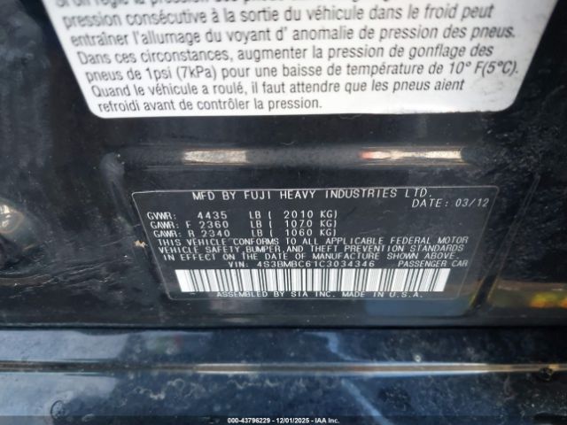 2012 SUBARU LEGACY 4S3BMBC61C3034346 Photo 8