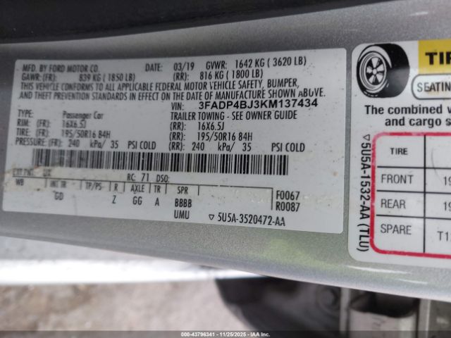 2019 FORD FIESTA 3FADP4BJ3KM137434 Photo 8