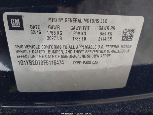 2015 CHEVROLET CORVETTE 1G1YB2D73F5116474 Photo 8