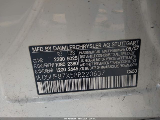 2008 MERCEDES-BENZ E 350 WDBUF87X58B220637 Photo 8
