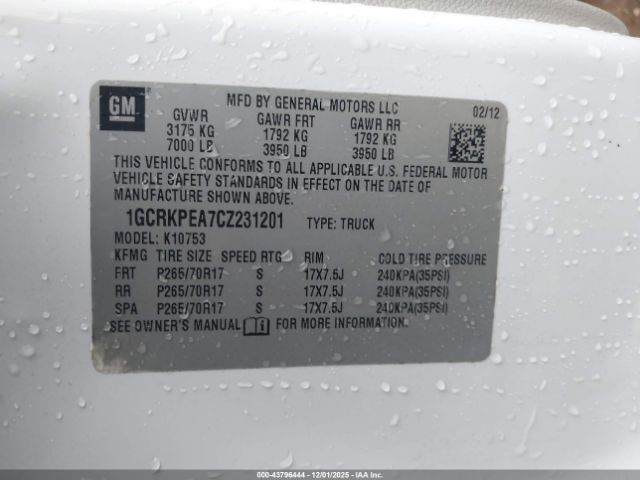 2012 CHEVROLET SILVERADO 1500 1GCRKPEA7CZ231201 Photo 8