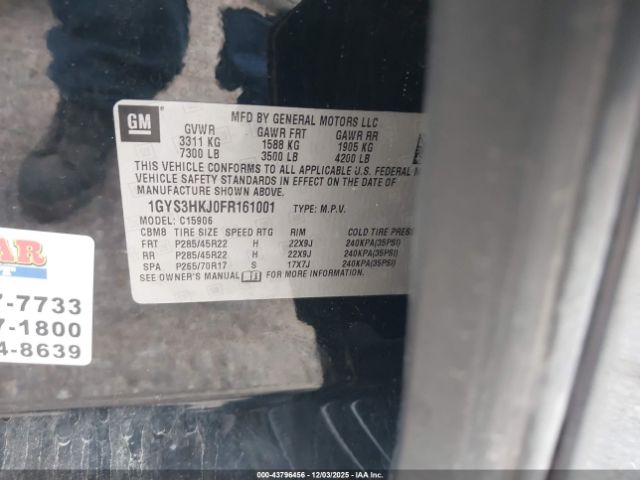 2015 CADILLAC ESCALADE ESV 1GYS3HKJ0FR161001 Photo 8