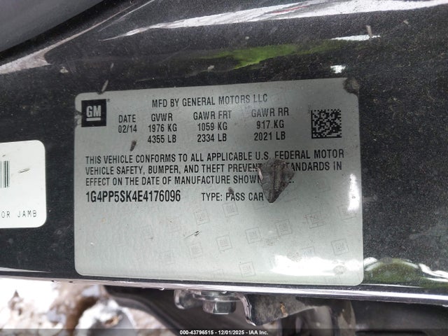 Aukcja sprzedaży 2014 Buick Verano, vin: 1G4PP5SK4E4176096, numer aukcji: 43796515