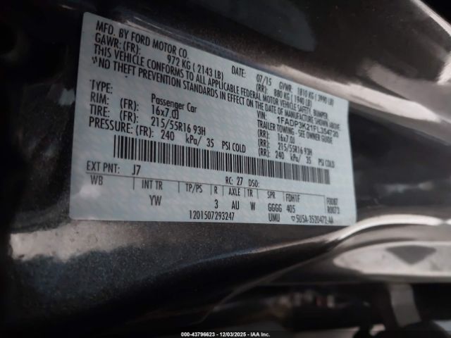 2015 FORD FOCUS 1FADP3K21FL354720 Photo 8