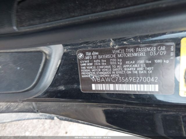 2009 BMW 335I WBAWC73569E270042 Photo 8