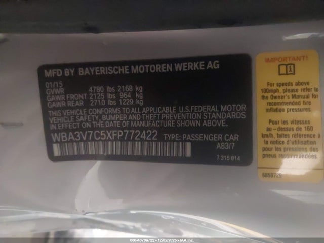 BMW 428i 2015 WBA3V7C5XFP772422 Image 9