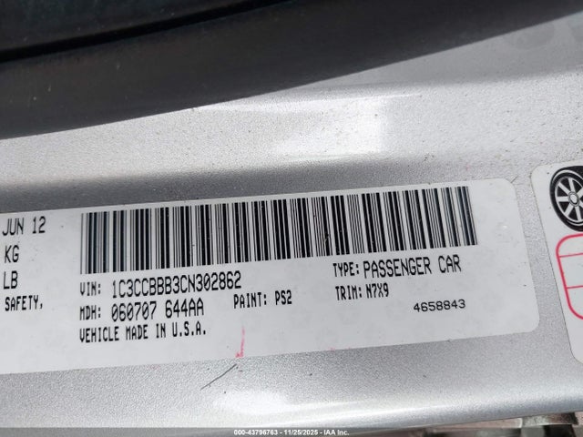 Продаж на аукціоні авто 2012 Chrysler 200 Touring, vin: 1C3CCBBB3CN302862, номер лоту: 43796763